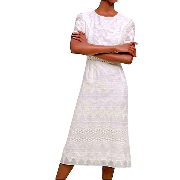 ANTHROPOLOGIE Lace Embroidered Boho Wedding dress - Picture 13 of 13